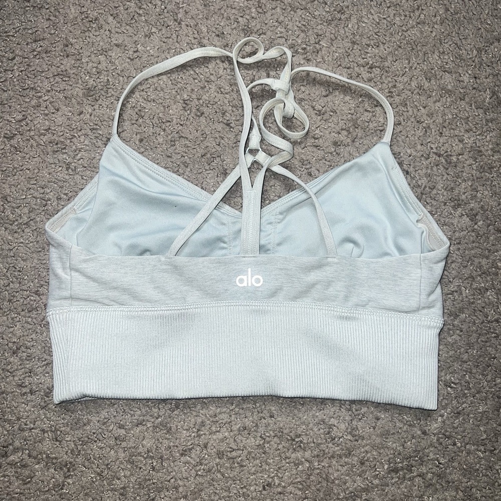 Alo Yoga Alosoft Lavish Sports Bra in Athletic Light Green Size S